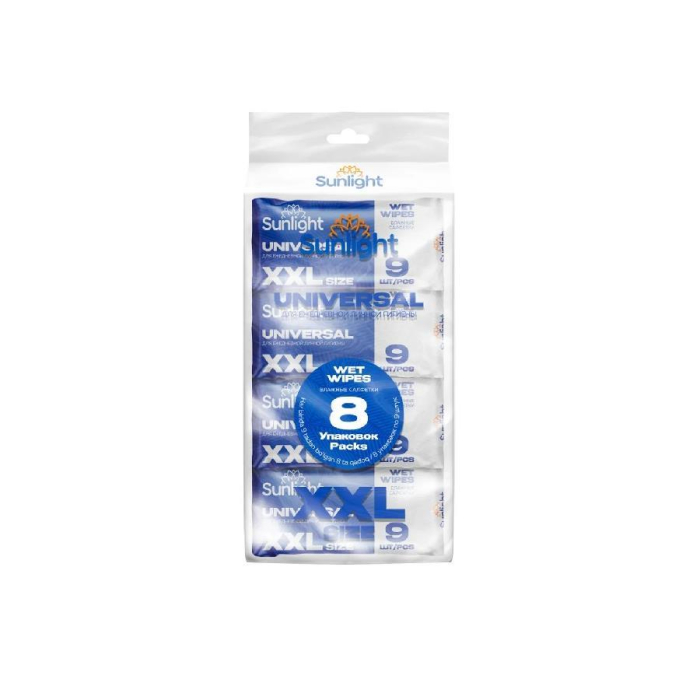 Влажные салфетки SUNLIGHT XXL 8 пач