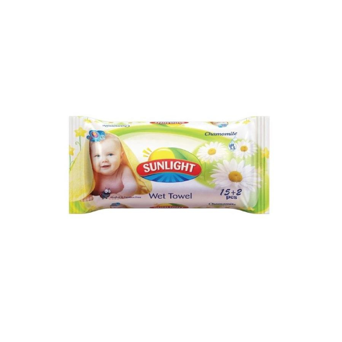 Влажные салфетки детские Sunlight 15+2ШТ