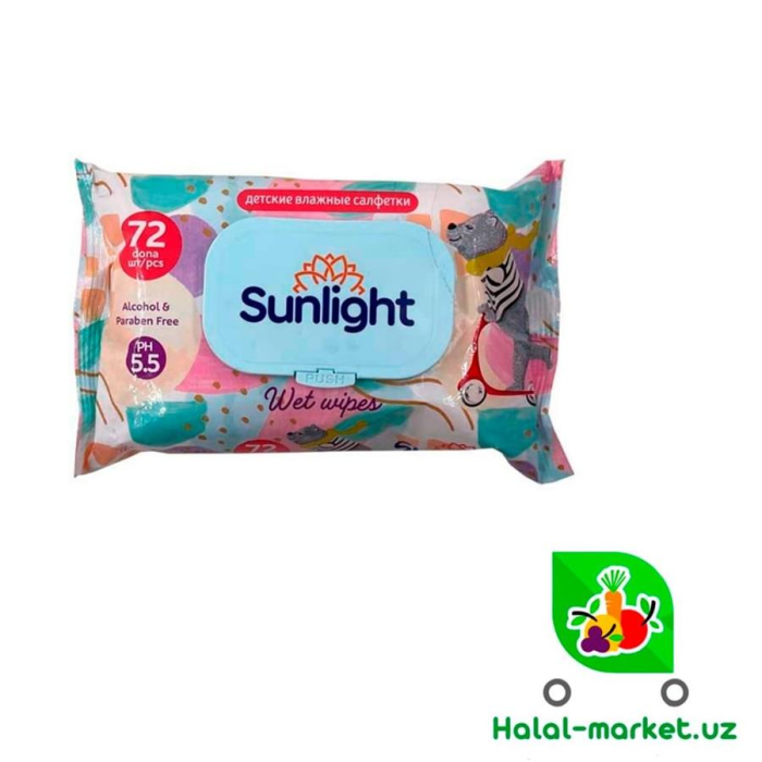 Влажные салфетки SUNLIGHT KIDS 72 шт