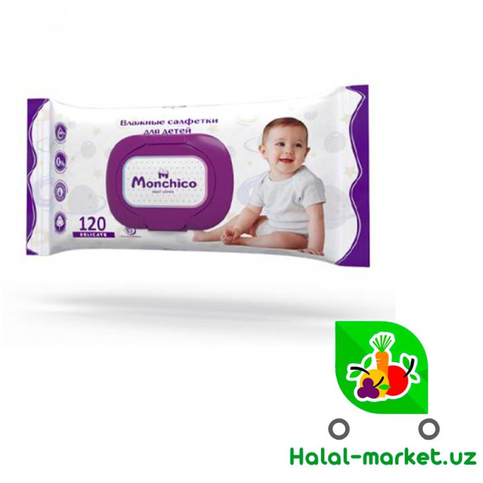 Влажные салфетки Monchico 120шт