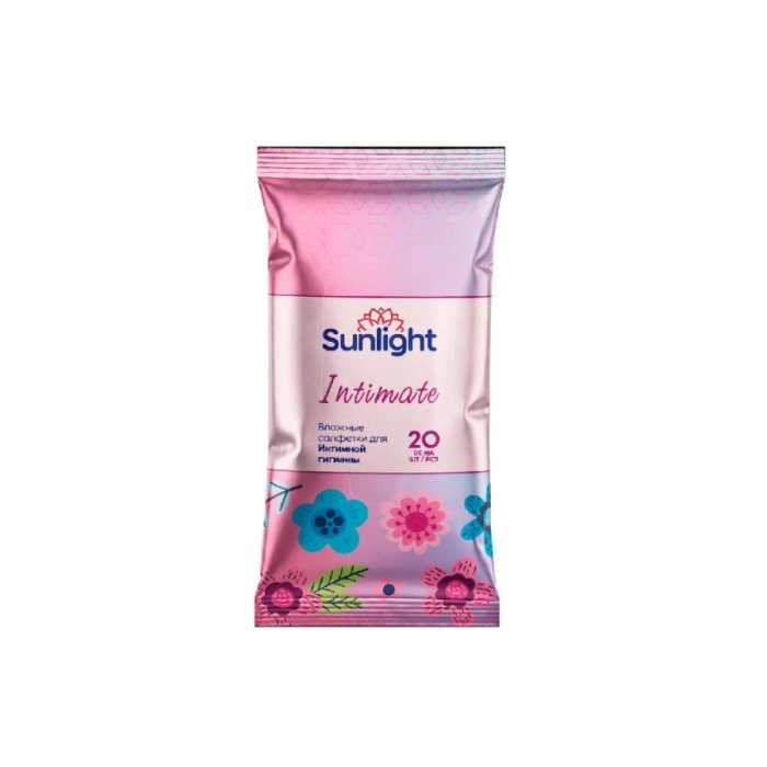 Влажные салфетки SUNLIGHT Intimate,Make-up 20шт