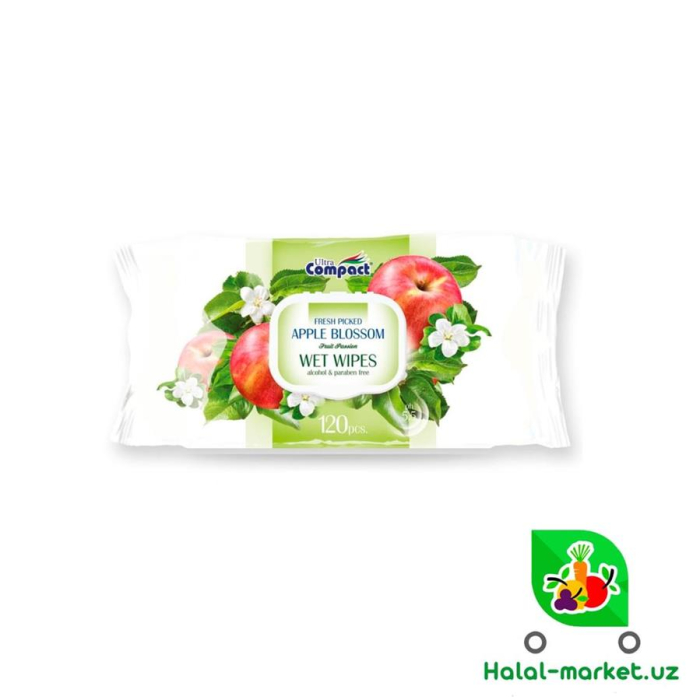 Влажные салфетки COMPACT Apple Blossom 120шт