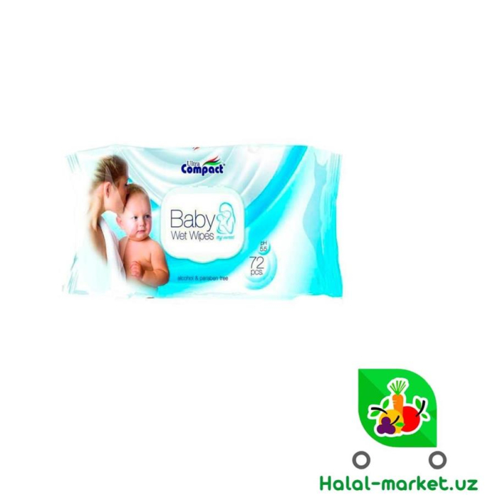 Влажные салфетки COMPACT Baby Eco pack72шт