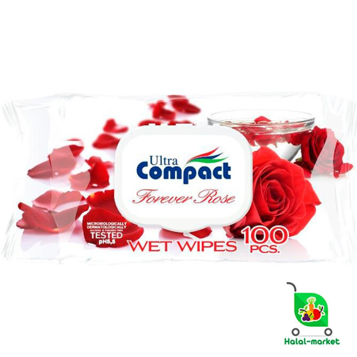 Влажные Салфетки COMPACT Роза 100шт