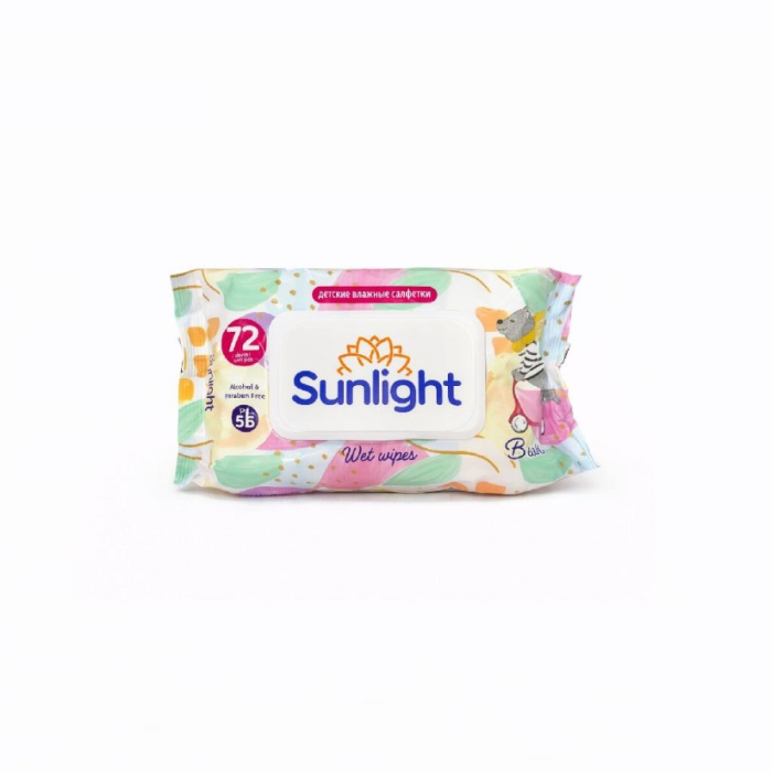 Влажные салфетки SUNLIGHT Мишка 72шт