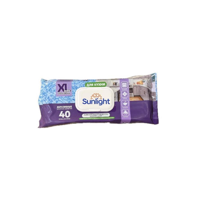 Влажные салфетки SUNLIGHT XL 2.50*2.00 40шт