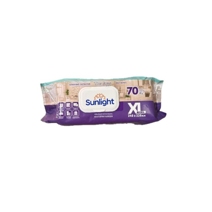 Влажные салфетки SUNLIGHT XL 70шт