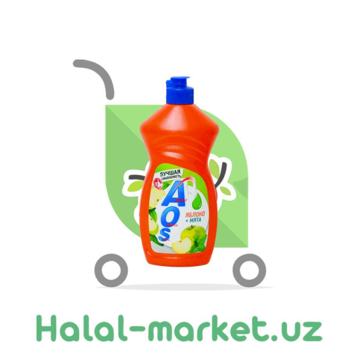 Гель для посуды AOS Яблоко,Мята 450гр