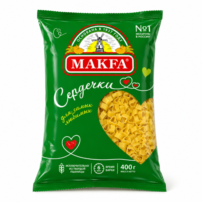 Макароны MAKFA Сердечки 400гр