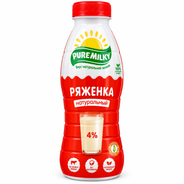 Ряженка 4% PURE MILKY 480мл