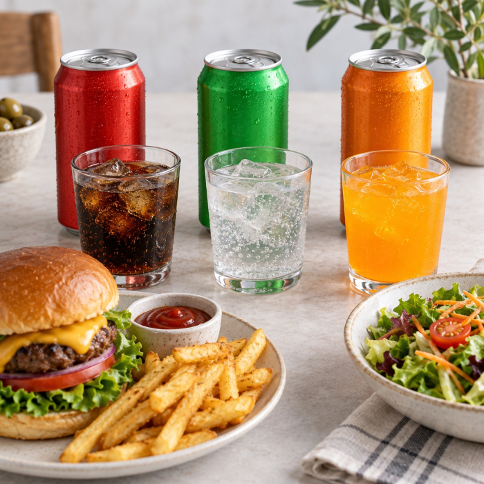 Cola, Sprite, Fanta