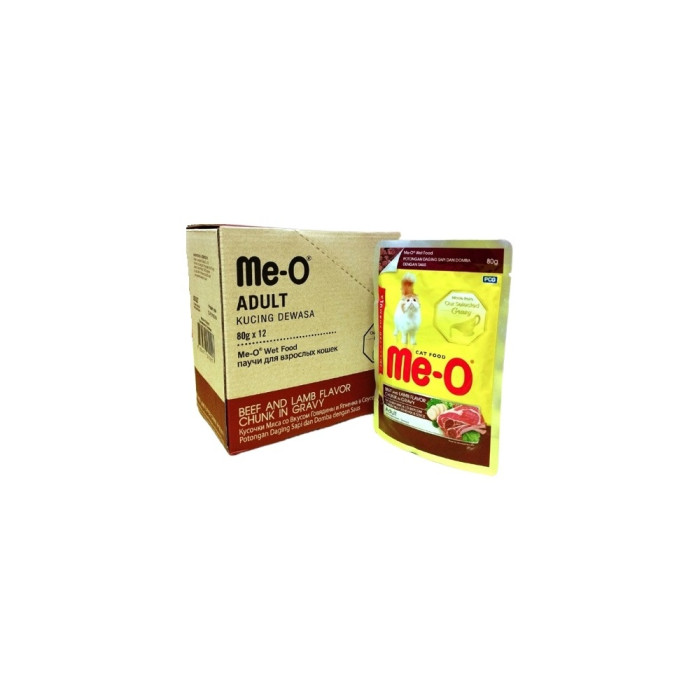 Me-O кусочки в соусе говядина, ягненок 80 г 12 шт