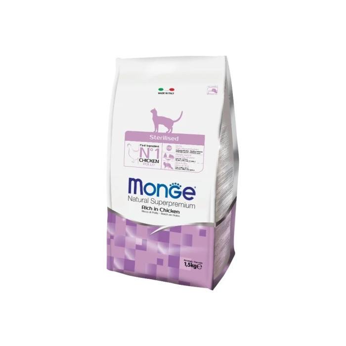 Корм Monge Sterilised для стерилизованных курица 1.5 кг - 8009470011938