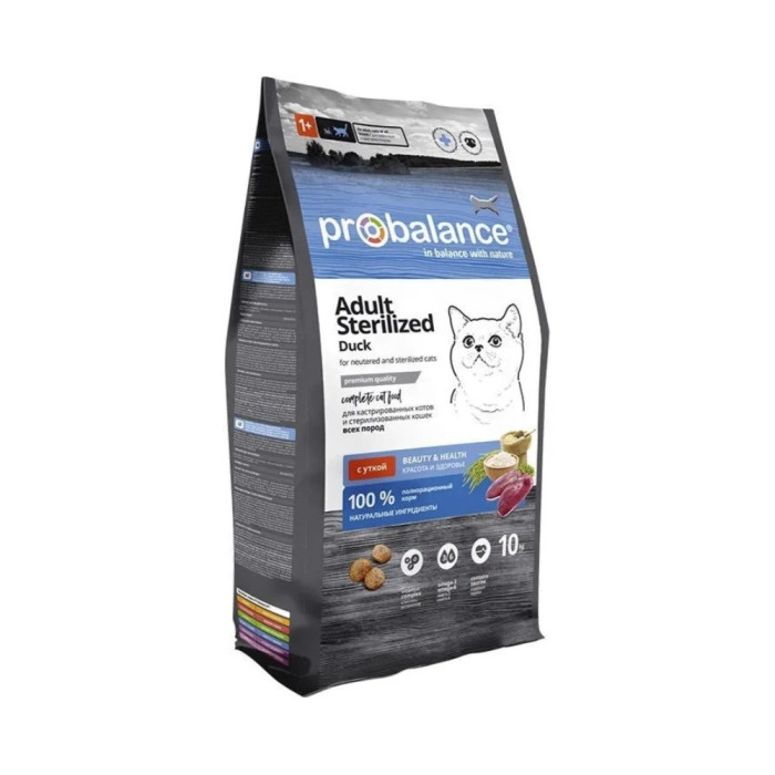 Корм Probalance Adult Sterilized для стерилизованных утка 10 кг 50 LM 317