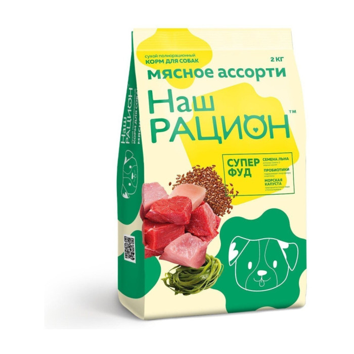 Наш Рацион Наш Рацион для взрослых собак МЯСНОЕ ассорти 2 кг - 4602009945670