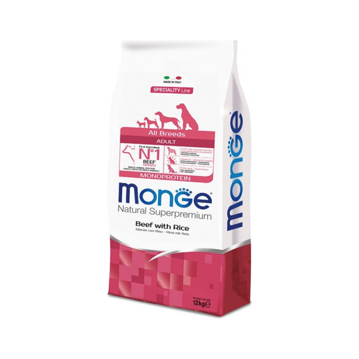 Monge All Breeds Adult Monoprotein Говядина с рисом для взрослых всех пород 15 кг - 8009470004671