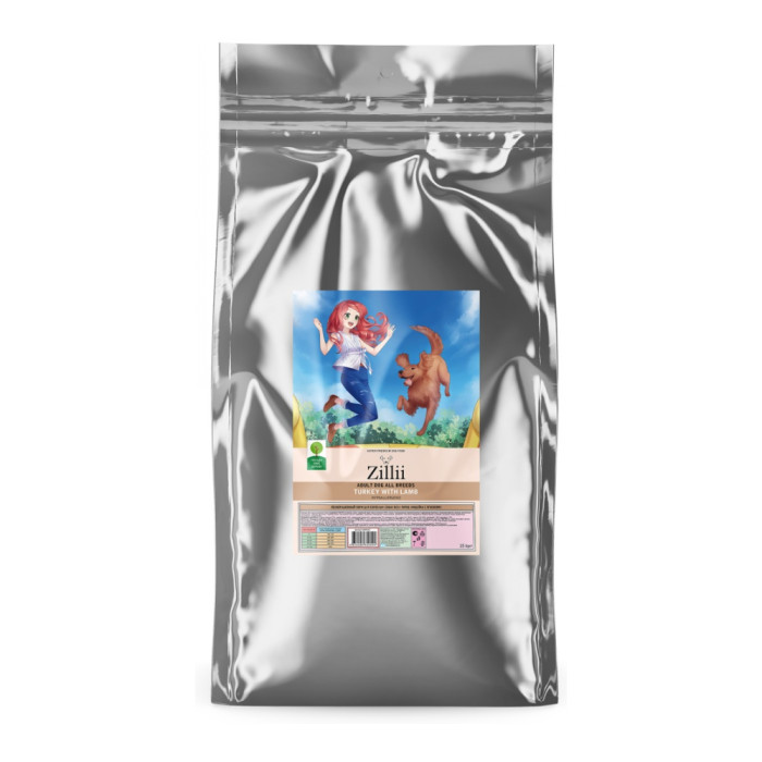 Zillii Adult All Breed Индейка с ягненком для взрослых всех пород 15 кг