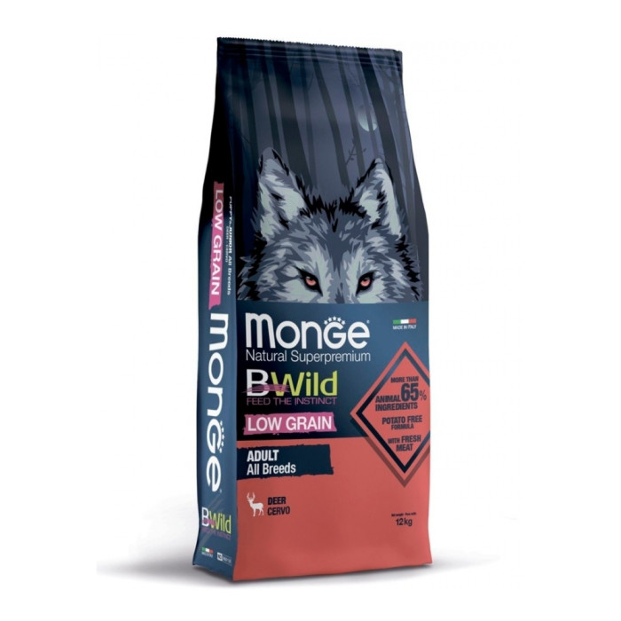 Monge BWild Low Grain Оленина для взрослых всех пород 12 кг - 8009470011792