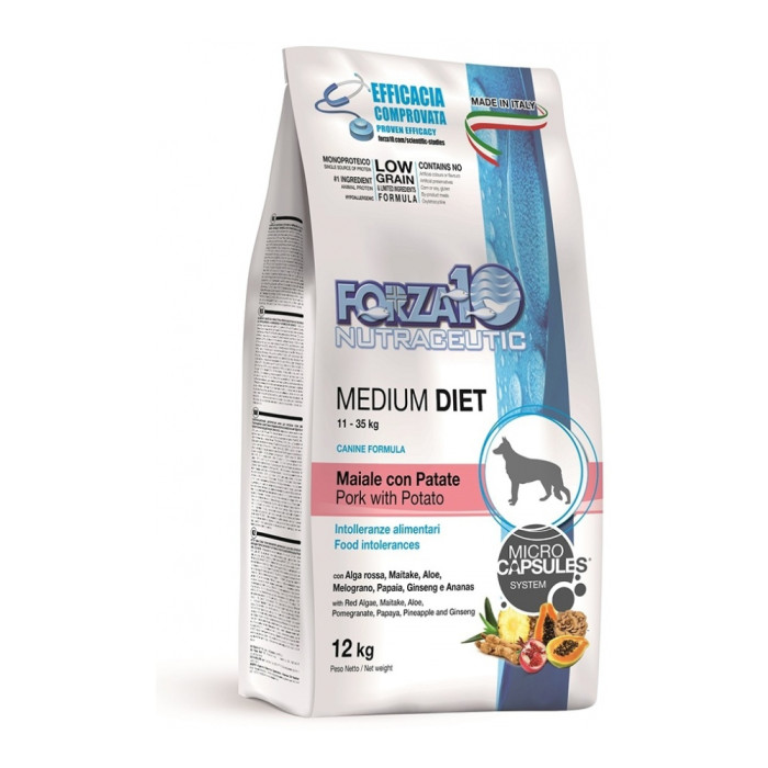 Forza10 Medium Diet Свинина с картофелем для взрослых средних пород 12 кг - 8020245709416
