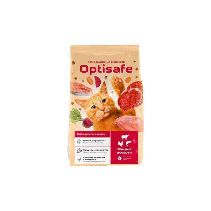 Optisafe для взрослых мясное ассорти 10 кг V01463