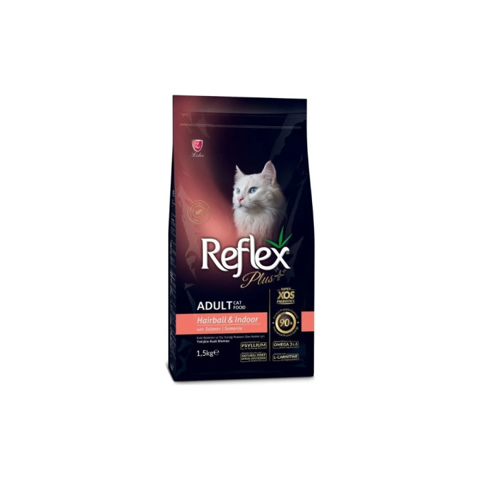 Reflex Plus Adult Hairball&Indoor для взрослых лосось 1.5 кг - RFX-307