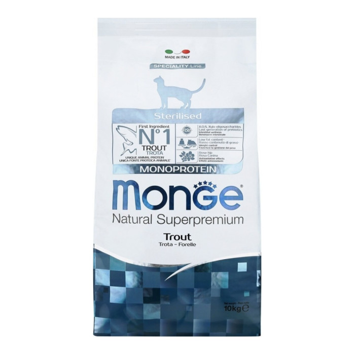 Monge Sterilised для стерилизованных форель 10 кг - 8009470056304