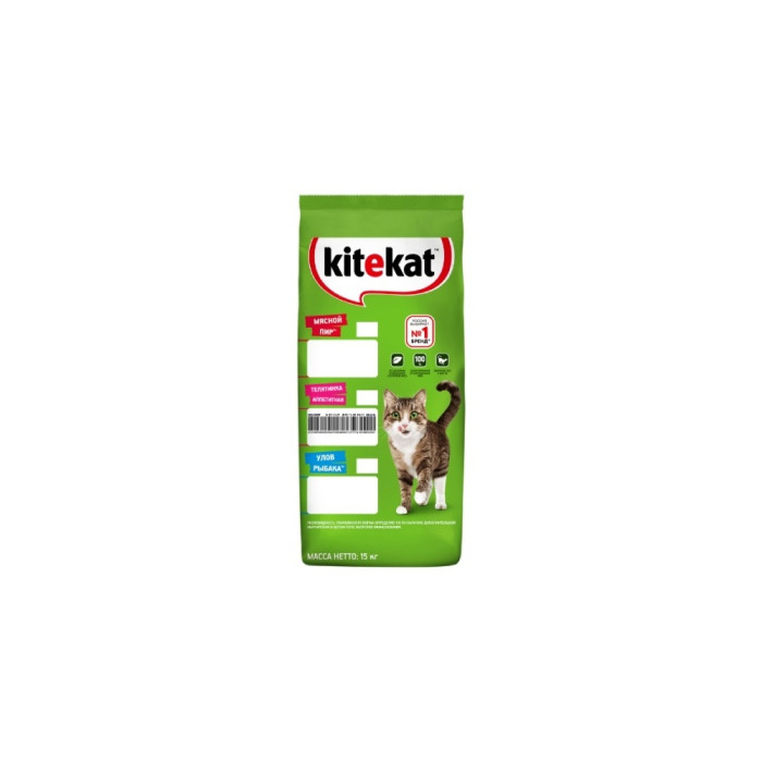 Корм Kitekat Телятинка аппетитная для взрослых телятина 15 кг 4607065373344