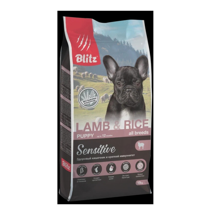 BLITZ Sensitive Puppy Lamb&Rice Ягненок с рисом для щенков всех пород 15 кг 4627079680146/4660270570946