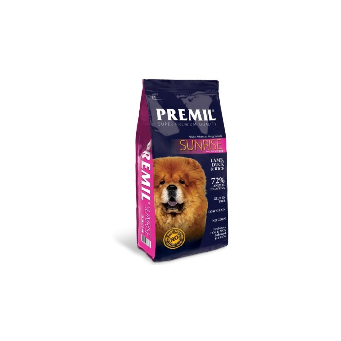 PREMIL Sunrise Ягненок, утка и рис для взрослых всех пород 1 кг - AZ00149