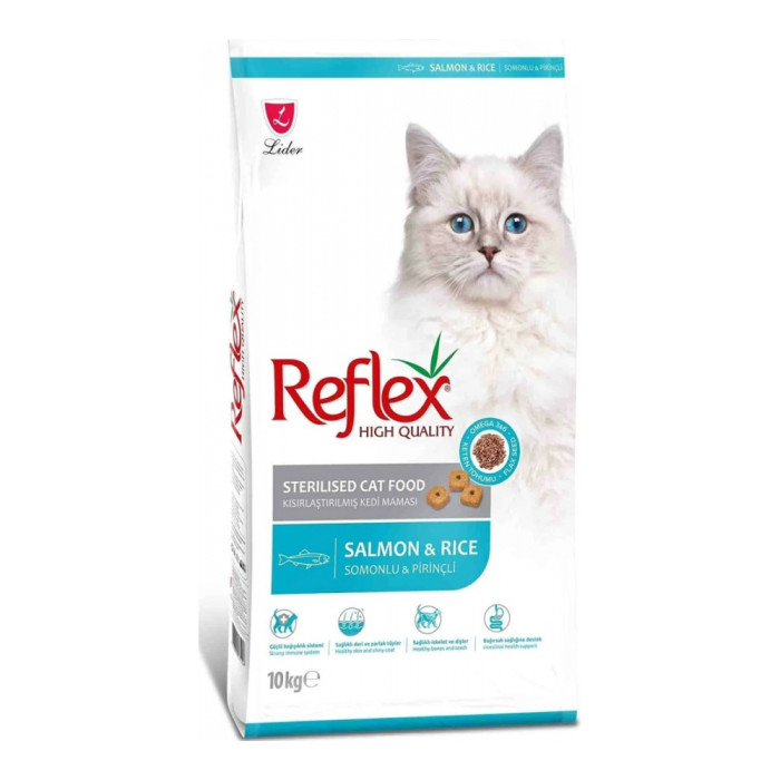 Reflex Sterilised Cat Food Salmon and Rice для стерилизованных лосось, рис 10 кг - 4927824214