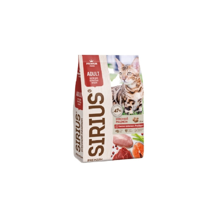 Sirius Adult для взрослых мясное ассорти 10 кг - 4602009605642