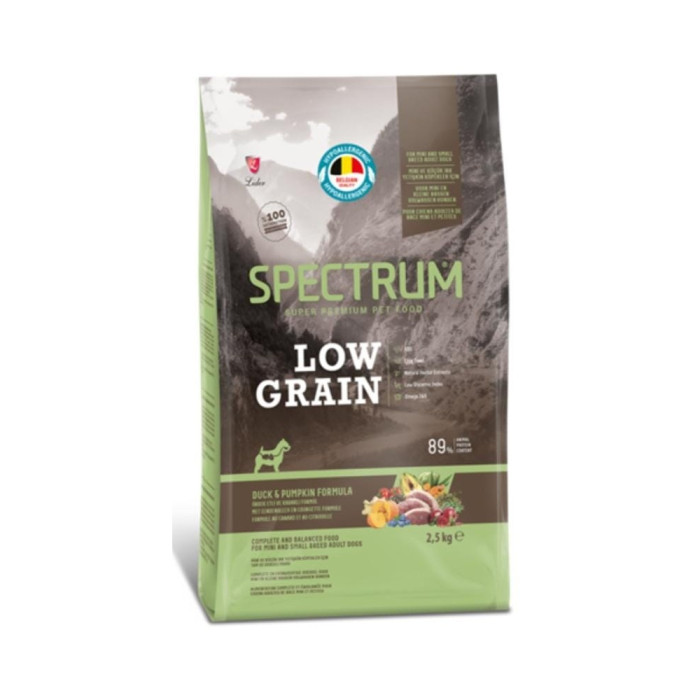 SPECTRUM Low Grain Утка и тыква для взрослых мелких пород 2.5 кг AZSP-3