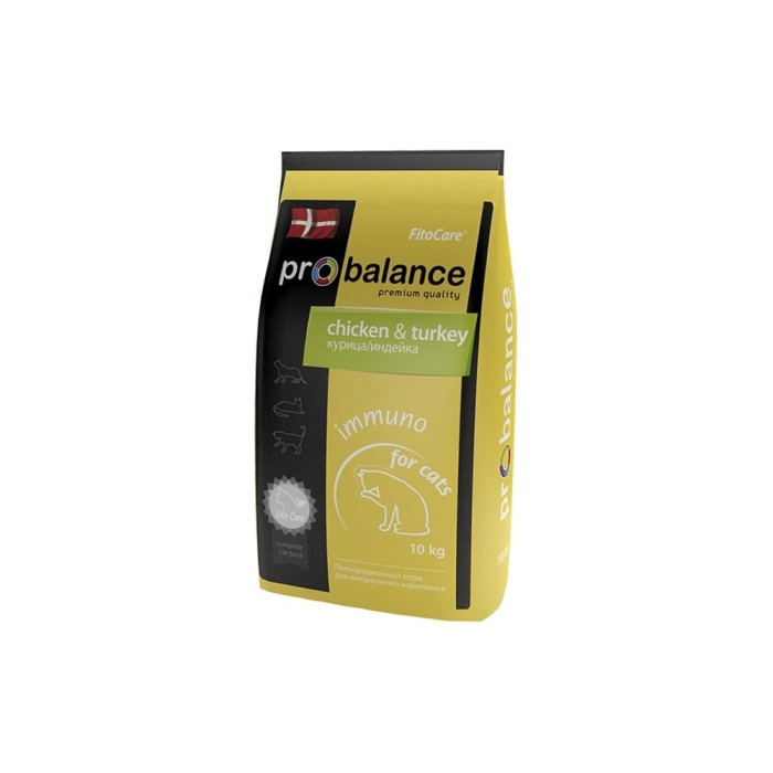 Корм Probalance Adult Immuno Protection для взрослых курица, индейка 10 кг 4640011980302