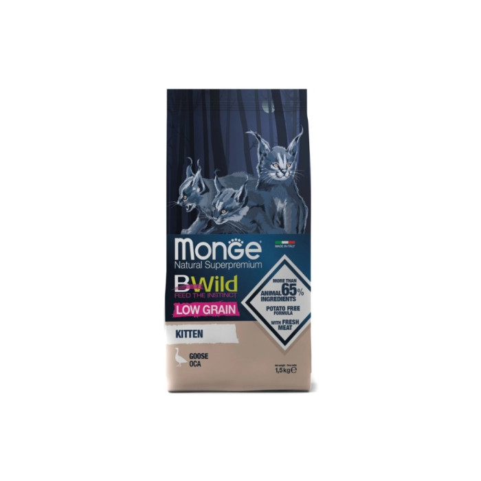 Monge Bwild Kitten для котят гусятина 1.5 кг - 8009470012041