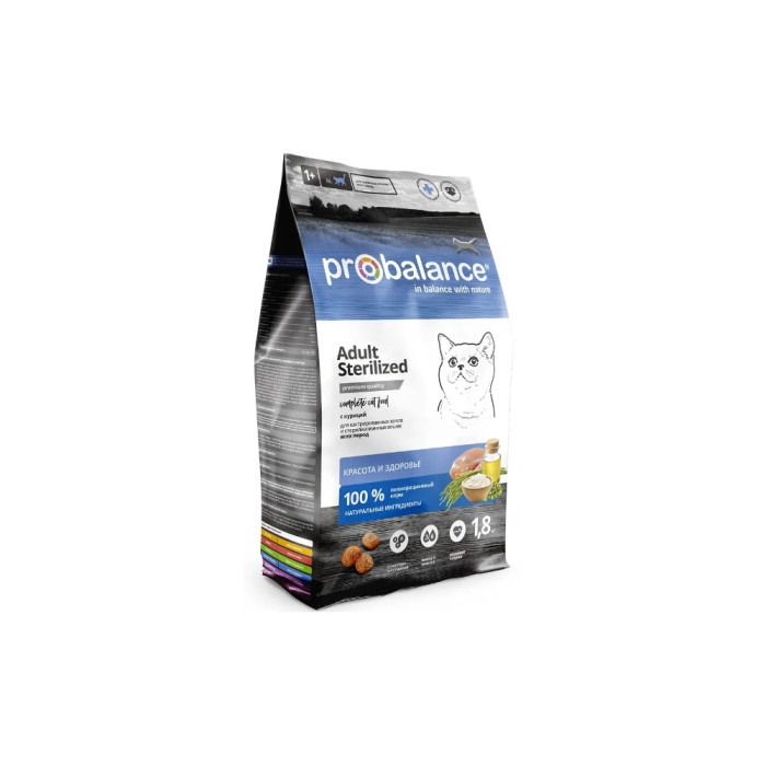 Probalance Adult Sterilized корм стерилизованный тауық 1.8 кг 4640011981958