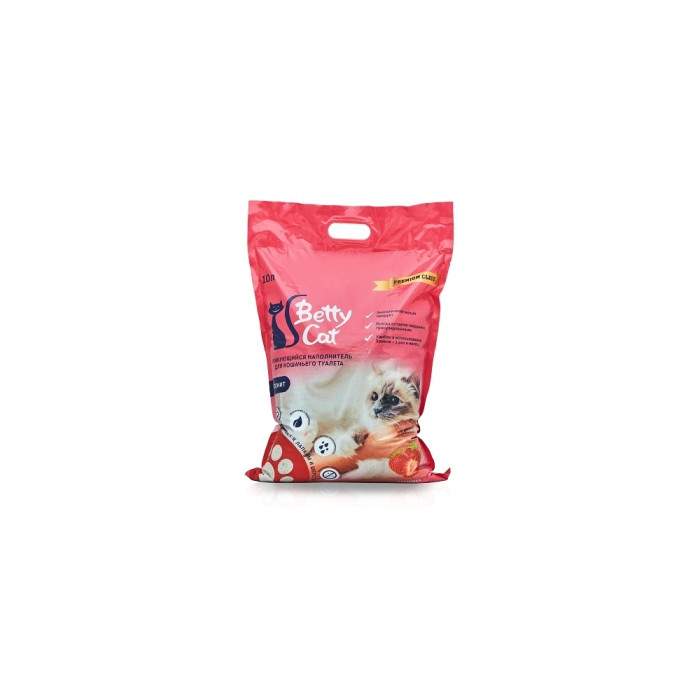 Betty Cat Клубника бентонитовый комкующийся 10 л