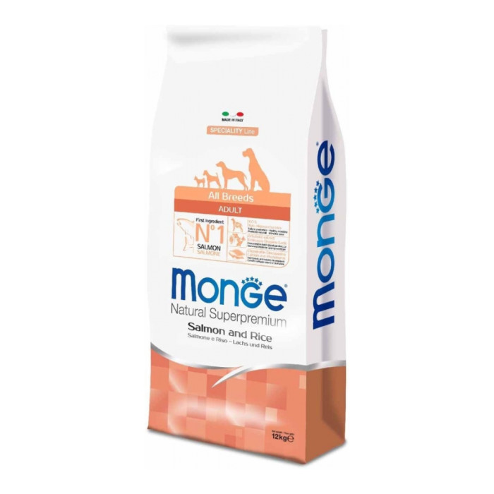 Monge All Breeds Adult Лосось и рис для взрослых всех пород 12 кг - 8009470011303