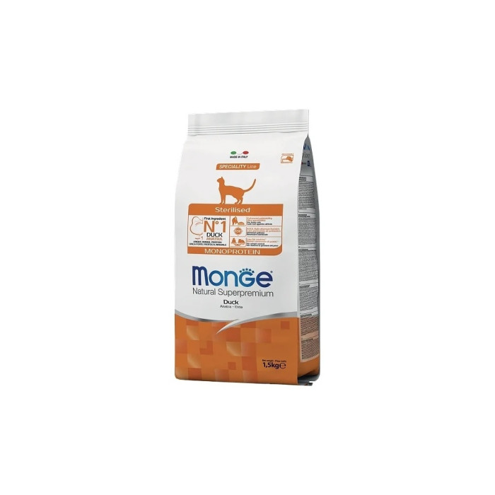 Корм Monge Sterilised для стерилизованных утка 1.5 кг - 8009470011952