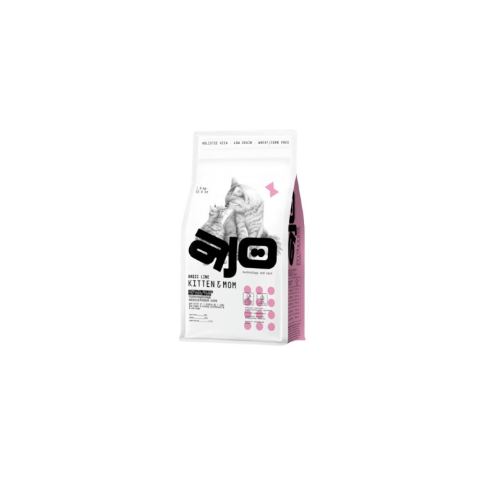 AJO Basic Line Kitten & Mom индейка, курица 1.5 кг - 4630169560020