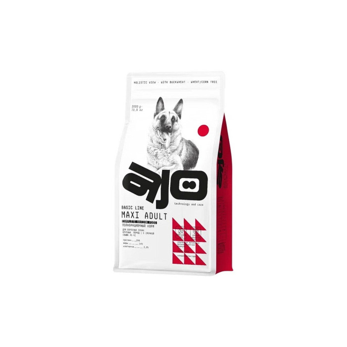AJO Basic Line Maxi Adult для взрослых крупных пород 2 кг - 4630169560426