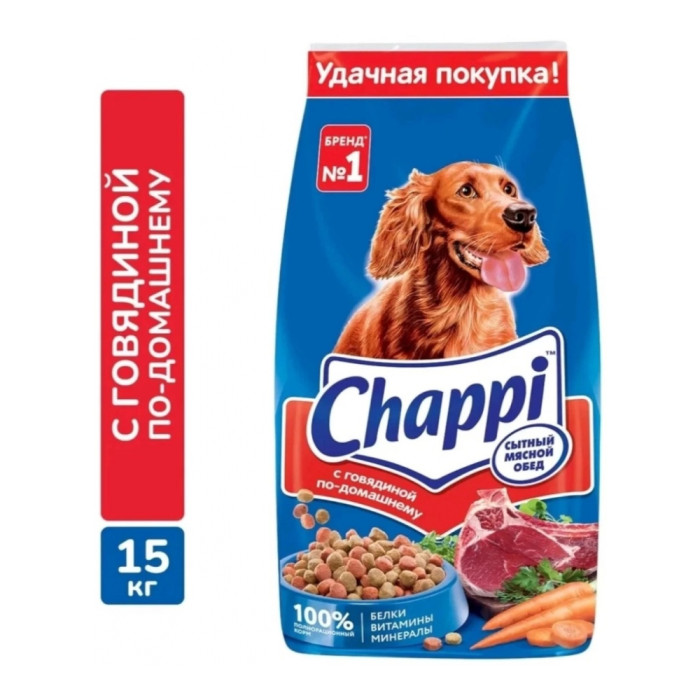 Chappi еттен жасалған үй тағамы 15 кг 5000159380829