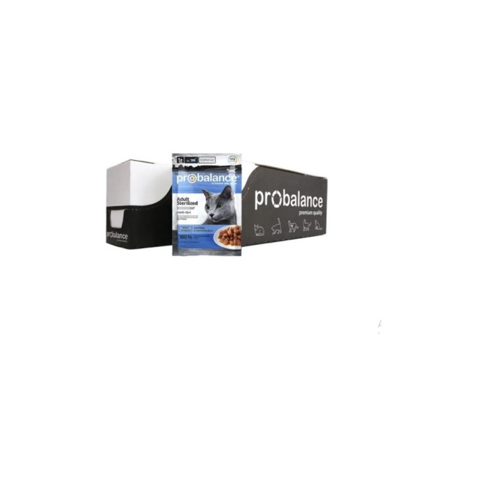Корм Probalance Adult Sterilized кусочки в желе курица 85 г 28 шт 4640011980845