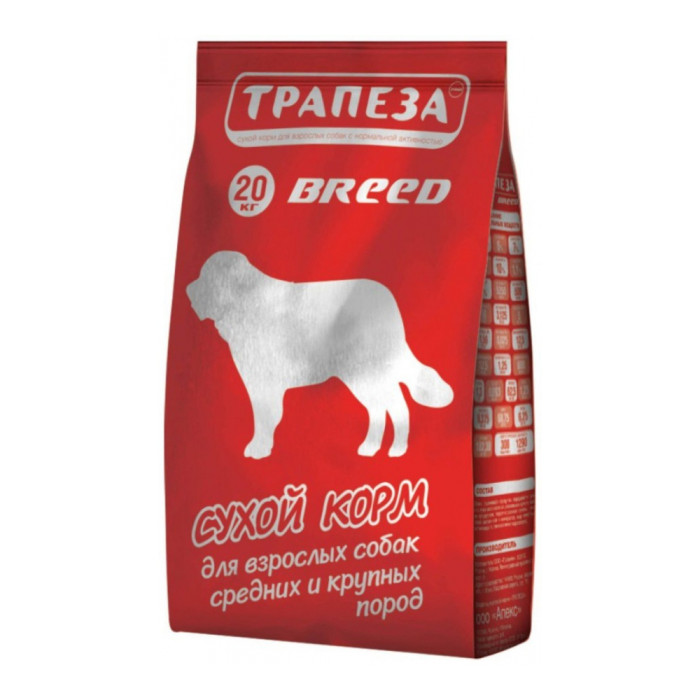 Трапеза Breed Для взрослых средних и крупных пород 20 кг - V00916