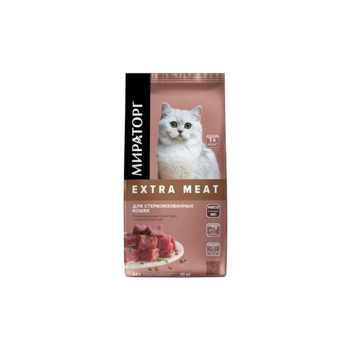 Корм Мираторг Extra Meat для стерилизованных телятина 10 кг 4670081575627