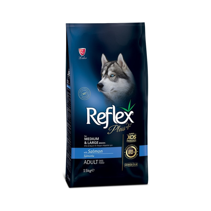 Reflex Plus Medium&Large Adult Лосось для взрослых средних и крупных пород 15 кг - RFX-206
