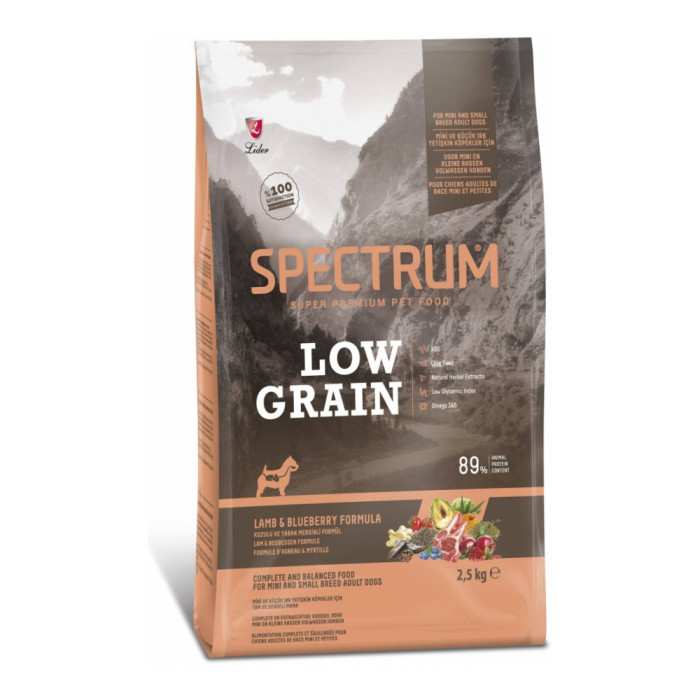 Spectrum Low Grain Mini and Small Adult Lamb & Blueberry Ягненок с черникой для взрослых мелких пород 2.5 кг SPL-002