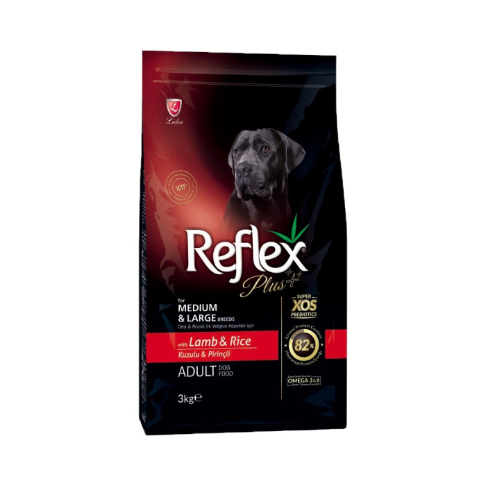 Reflex Plus Medium&Large Adult Ягненок с рисом для взрослых средних и крупных пород 3 кг - RFX-105