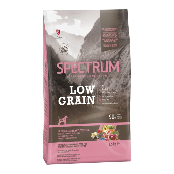 Spectrum low grain medium and large breed puppy food lamb & blueberry 2.5 кг SPL-004