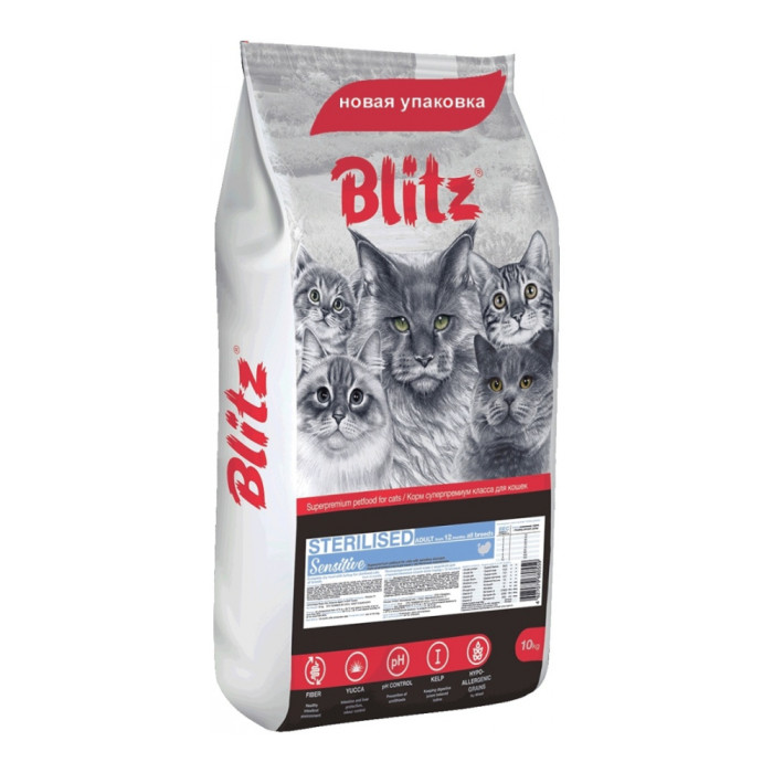BLITZ Sensitive Sterilised для стерилизованных индейка индейка 10 кг 4627079680559