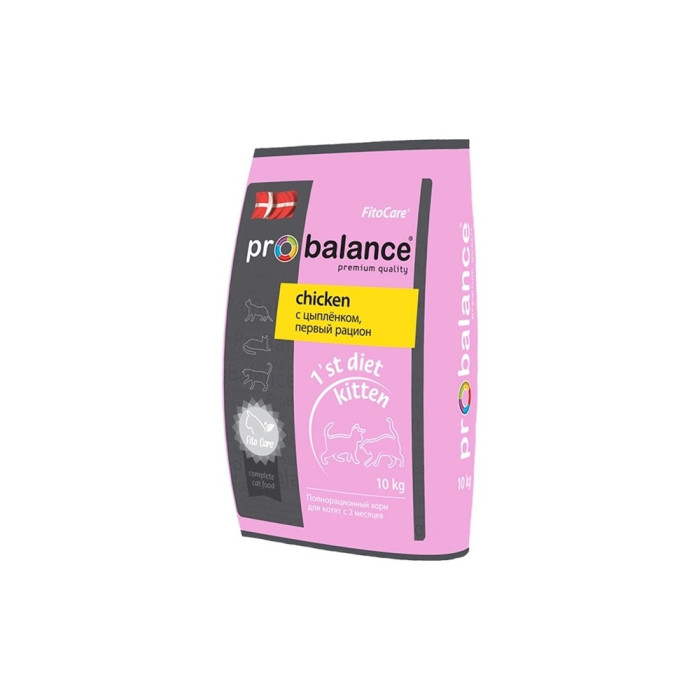 Корм Probalance 1st Diet Kitten для котят цыпленок 10 кг 4640011981828